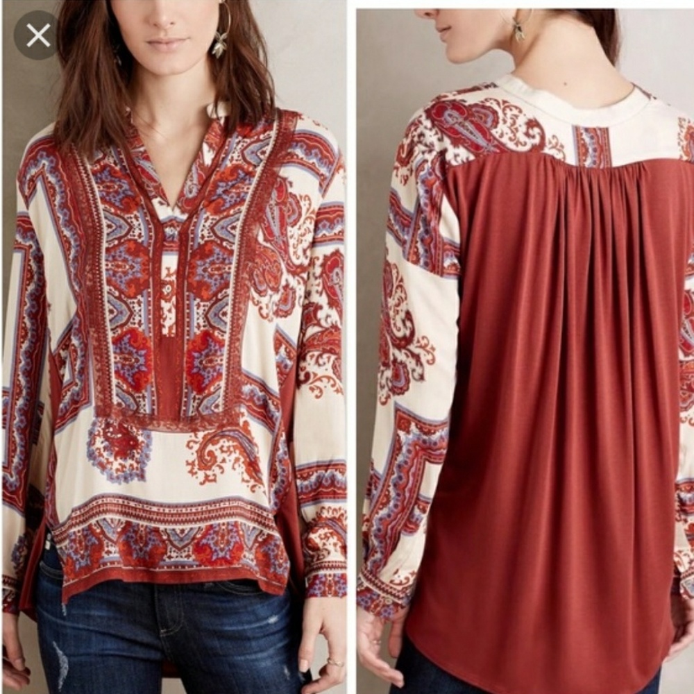 Anthropologie Nahara Paisley Tunic top by TINY